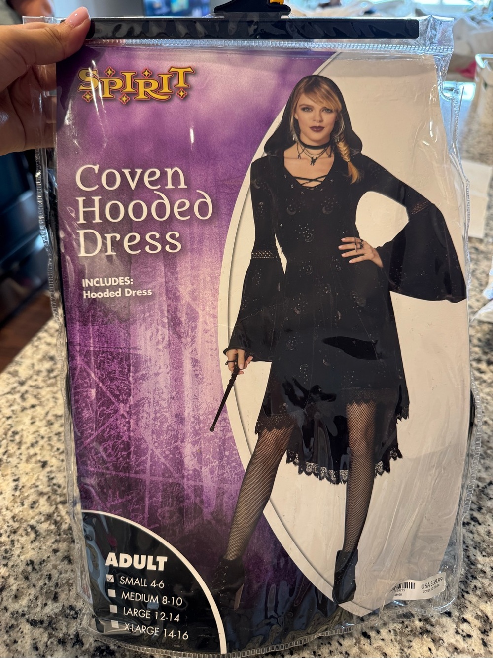 Spirit Coven Hooded Dress for Women - Black size small